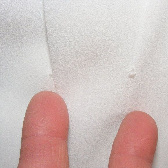 Vintage Contempo Casual Blouse, M, Off-white, Sequin statement Shoulders, LS - Picture 11 of 12